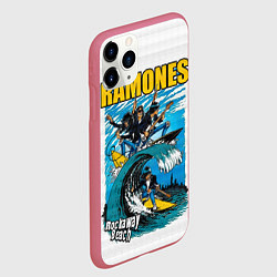 Чехол iPhone 11 Pro матовый Ramones rock away beach, цвет: 3D-малиновый — фото 2