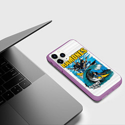 Чехол iPhone 11 Pro матовый Ramones rock away beach, цвет: 3D-фиолетовый — фото 2