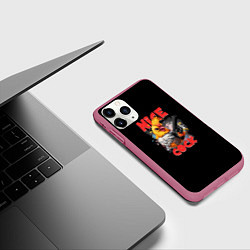 Чехол iPhone 11 Pro матовый Chicken gun nice cock, цвет: 3D-малиновый — фото 2