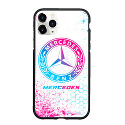 Чехол iPhone 11 Pro матовый Mercedes neon gradient style, цвет: 3D-черный