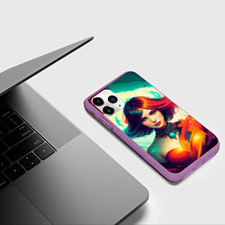 Чехол iPhone 11 Pro матовый Сюрреалистическая композиция, цвет: 3D-фиолетовый — фото 2