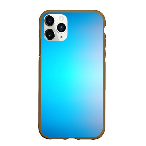 Чехол iPhone 11 Pro матовый Градиент из голубого в розовый / 3D-Коричневый – фото 1