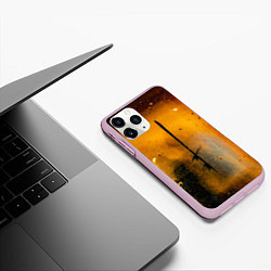 Чехол iPhone 11 Pro матовый Оранжевые тени и краски, цвет: 3D-розовый — фото 2