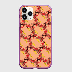 Чехол iPhone 11 Pro матовый Абстрактный винтажный растительный орнамент, цвет: 3D-фиолетовый