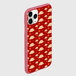 Чехол iPhone 11 Pro матовый Облака Сакура Звезды, цвет: 3D-малиновый — фото 2