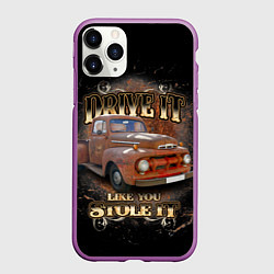 Чехол iPhone 11 Pro матовый Хот род в rat стиле на базе Ford F-1, цвет: 3D-фиолетовый
