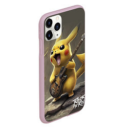 Чехол iPhone 11 Pro матовый Pikachu rock, цвет: 3D-розовый — фото 2