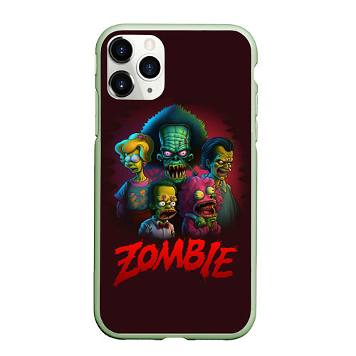 Чехол iPhone 11 Pro матовый Симпсоны зомби / 3D-Салатовый – фото 1