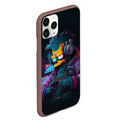 Чехол iPhone 11 Pro матовый Киберпанк в стиле Симпсонов, цвет: 3D-коричневый — фото 2