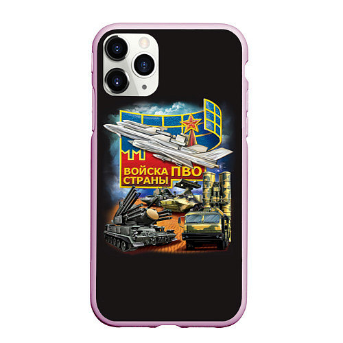 Чехол iPhone 11 Pro матовый ПВО страны / 3D-Розовый – фото 1
