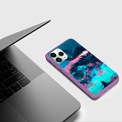 Чехол iPhone 11 Pro матовый Ghost of Tsushima dragon, цвет: 3D-фиолетовый — фото 2