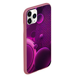 Чехол iPhone 11 Pro матовый Фиолетовые шары, цвет: 3D-малиновый — фото 2