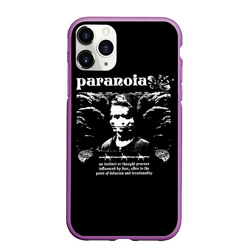 Чехол iPhone 11 Pro матовый Paranoia trend / 3D-Фиолетовый – фото 1