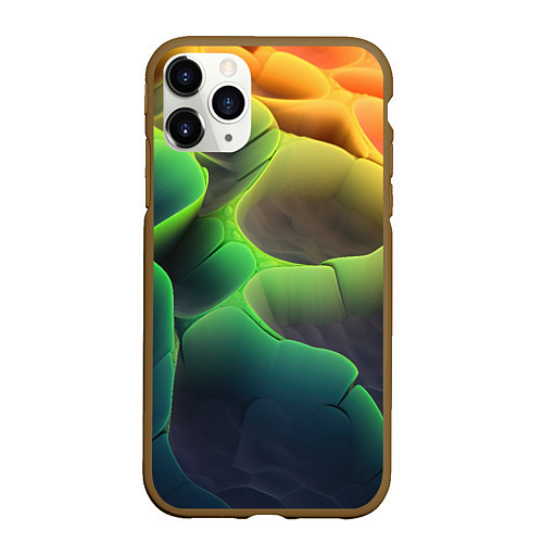 Чехол iPhone 11 Pro матовый Объемная радужная поверхность / 3D-Коричневый – фото 1