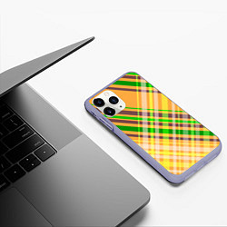 Чехол iPhone 11 Pro матовый Желто-зеленый геометрический ассиметричный узор, цвет: 3D-светло-сиреневый — фото 2