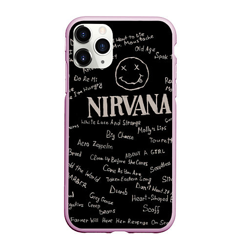 Чехол iPhone 11 Pro матовый Nirvana pattern / 3D-Розовый – фото 1