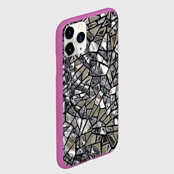 Чехол iPhone 11 Pro матовый Зеркальные пластины - паттерн, цвет: 3D-фиолетовый — фото 2