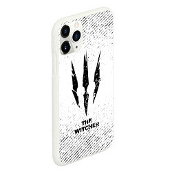 Чехол iPhone 11 Pro матовый The Witcher с потертостями на светлом фоне, цвет: 3D-белый — фото 2