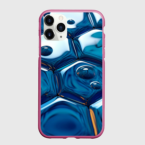 Чехол iPhone 11 Pro матовый Водяные наносоты / 3D-Малиновый – фото 1
