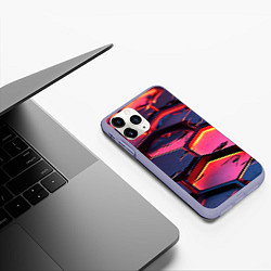 Чехол iPhone 11 Pro матовый Розовые наносоты, цвет: 3D-светло-сиреневый — фото 2