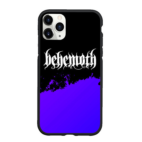 Чехол iPhone 11 Pro матовый Behemoth purple grunge / 3D-Черный – фото 1
