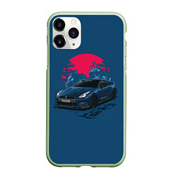 Чехол iPhone 11 Pro матовый Nissan GTR Godzilla, цвет: 3D-салатовый