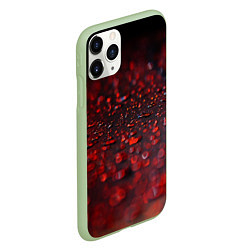 Чехол iPhone 11 Pro матовый Капли алого дождя, цвет: 3D-салатовый — фото 2