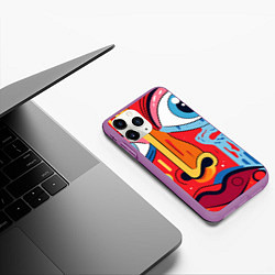 Чехол iPhone 11 Pro матовый Пристальный взгляд, цвет: 3D-фиолетовый — фото 2