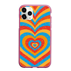 Чехол iPhone 11 Pro матовый Sunny heart, цвет: 3D-малиновый