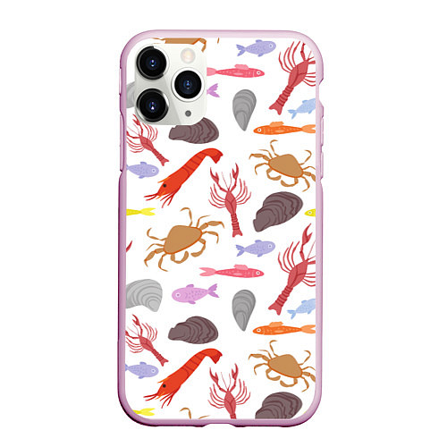 Чехол iPhone 11 Pro матовый Морской пейзаж / 3D-Розовый – фото 1