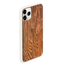 Чехол iPhone 11 Pro матовый Текстура дерева, цвет: 3D-белый — фото 2