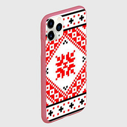 Чехол iPhone 11 Pro матовый Удмуртский стиль, цвет: 3D-малиновый — фото 2