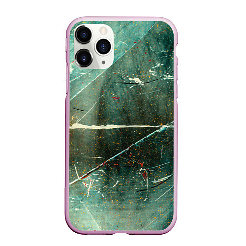 Чехол iPhone 11 Pro матовый Серо-зелёный стиль / 3D-Розовый – фото 1
