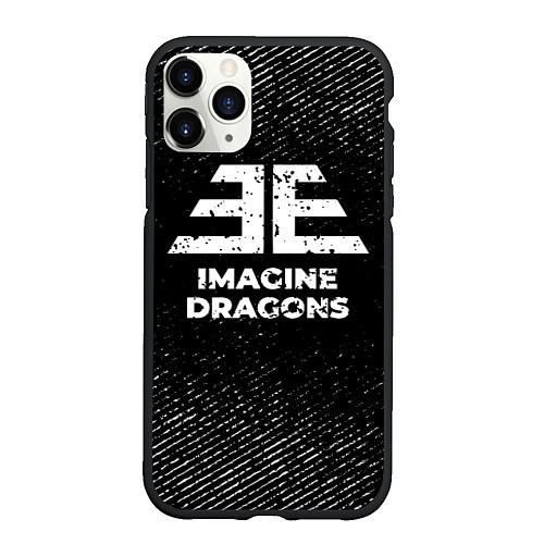 Чехол iPhone 11 Pro матовый Imagine Dragons с потертостями на темном фоне / 3D-Черный – фото 1