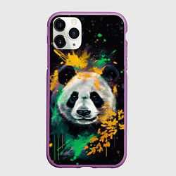 Чехол iPhone 11 Pro матовый Панда в желтом и зеленом - нейронная сеть