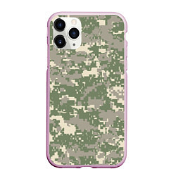 Чехол iPhone 11 Pro матовый Зелено - серый камуфляж