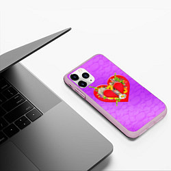 Чехол iPhone 11 Pro матовый Цветы от сердца, цвет: 3D-розовый — фото 2