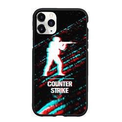 Чехол iPhone 11 Pro матовый Counter Strike в стиле glitch и баги графики на те, цвет: 3D-черный