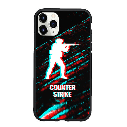Чехол iPhone 11 Pro матовый Counter Strike в стиле glitch и баги графики на те / 3D-Черный – фото 1