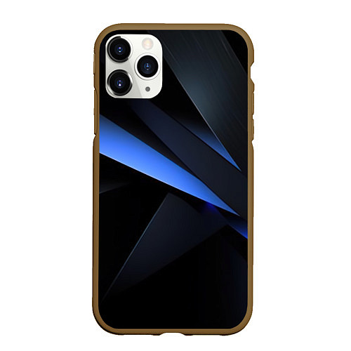 Чехол iPhone 11 Pro матовый Black blue / 3D-Коричневый – фото 1
