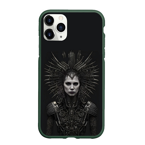 Чехол iPhone 11 Pro матовый Железная леди / 3D-Темно-зеленый – фото 1