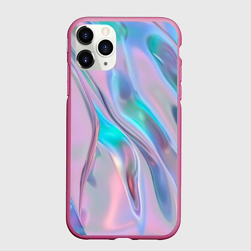 Чехол iPhone 11 Pro матовый Атласный шёлк / 3D-Малиновый – фото 1