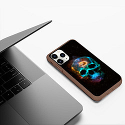 Чехол iPhone 11 Pro матовый Космический череп - нейронная сеть, цвет: 3D-коричневый — фото 2