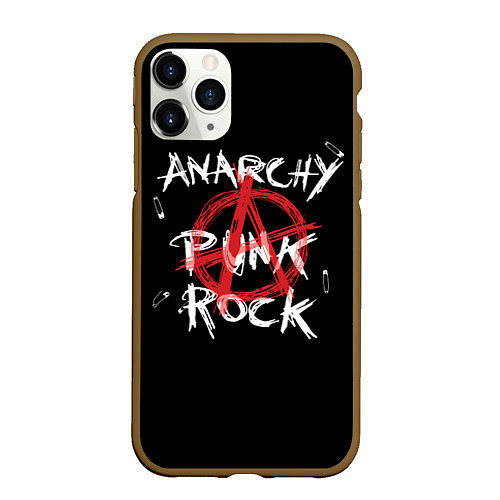 Чехол iPhone 11 Pro матовый Анархия - панк рок / 3D-Коричневый – фото 1