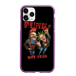 Чехол iPhone 11 Pro матовый Punks Not Dead - панки хой