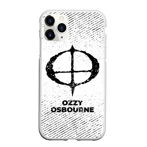 Чехол iPhone 11 Pro матовый Ozzy Osbourne с потертостями на светлом фоне / 3D-Белый – фото 1