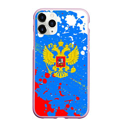 Чехол iPhone 11 Pro матовый Россия 2024 герб флаг, цвет: 3D-розовый