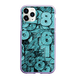 Чехол iPhone 11 Pro матовый Числа, цвет: 3D-светло-сиреневый