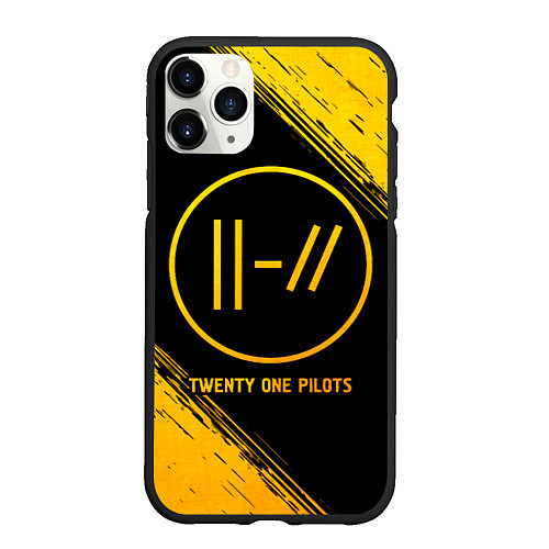 Чехол iPhone 11 Pro матовый Twenty One Pilots - gold gradient / 3D-Черный – фото 1
