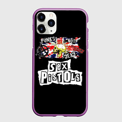 Чехол iPhone 11 Pro матовый Sex Pistols - punks not dead, цвет: 3D-фиолетовый